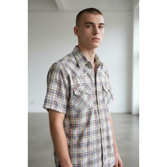 Levi's Other - Levi’s Plaid Western Shirt M Tapered Fit Vintage Inspired Casual